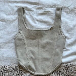 Aritzia Babaton Knit Corset Square Neck Tank Top